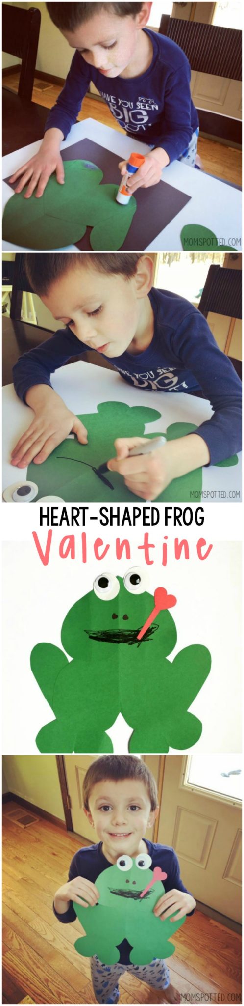 Heart Shaped Frog Valentine Craft for Kids