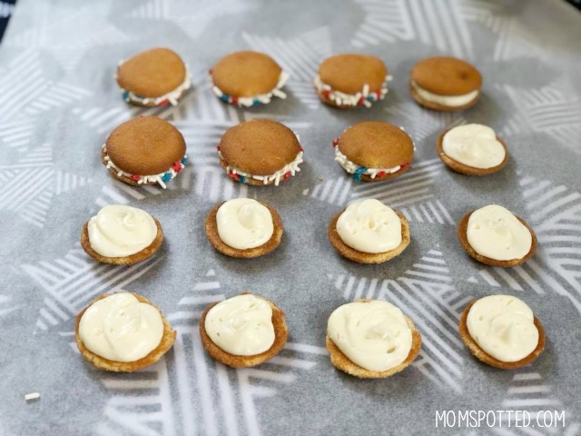 Easy Red White & Blue Cookies with NILLA Wafers