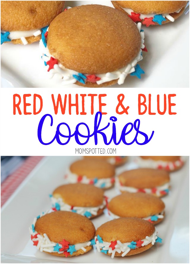 Easy Red White & Blue Cookies with NILLA Wafers