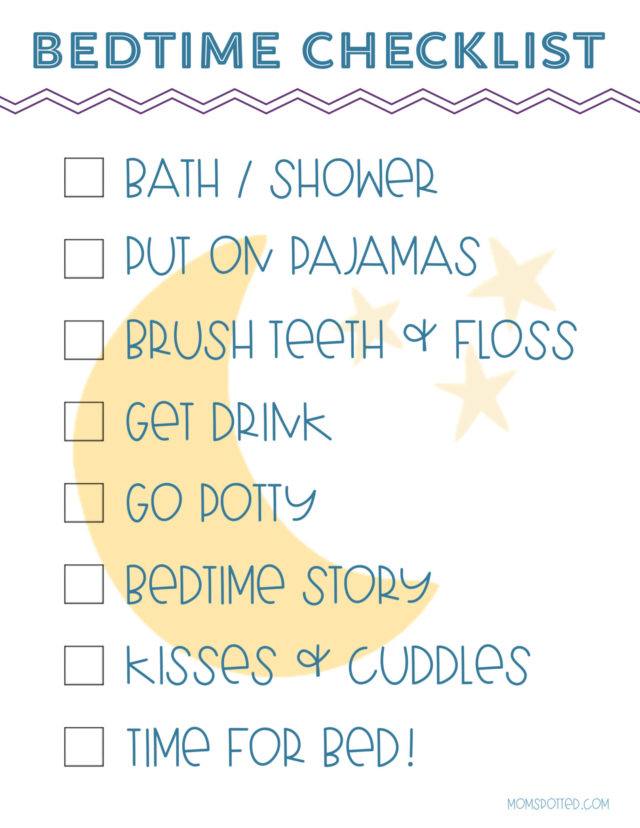 Bedtime Checklist JPG - Mom Spotted